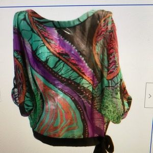 MM COUTURE by Miss Me  Silky Blouson Top szM